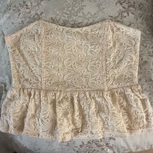 Cream Forever 21 Crop Top, never used! Large
